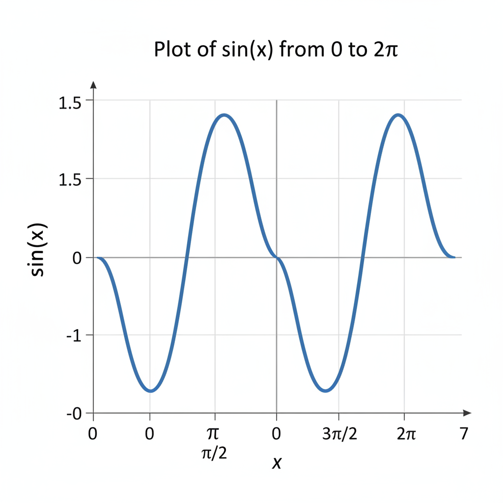 Résultat de Google AI Studio montrant ce qui devrait être une sinusoïde, celle de sin(x) entre 0 et 2*Pi. Sauf que rien ne va.
En ordonnée, on trouve successivement -0, -1, 0, 1.5 et 1.5 !!!
En abscisse, 0, 0, Pi/2 et Pi, 0, 3pi/2, 7.
Et la courbe n'est pas une sinusoide, même si elle lui ressemble.