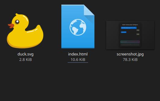A screenshot of the three files at the root of the directory